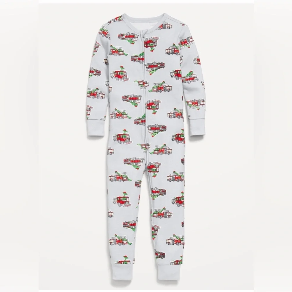 Old Navy Kids Pajamas Fire Truck Print Size 3T